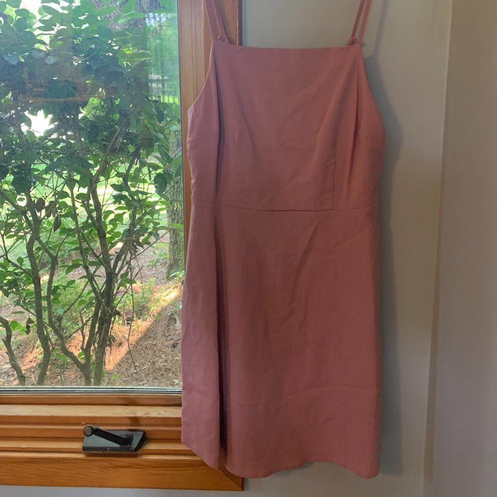 Blush tie back mini dress
